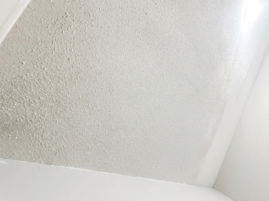 The same ceiling after the texture was rebuilt, with no visible patch